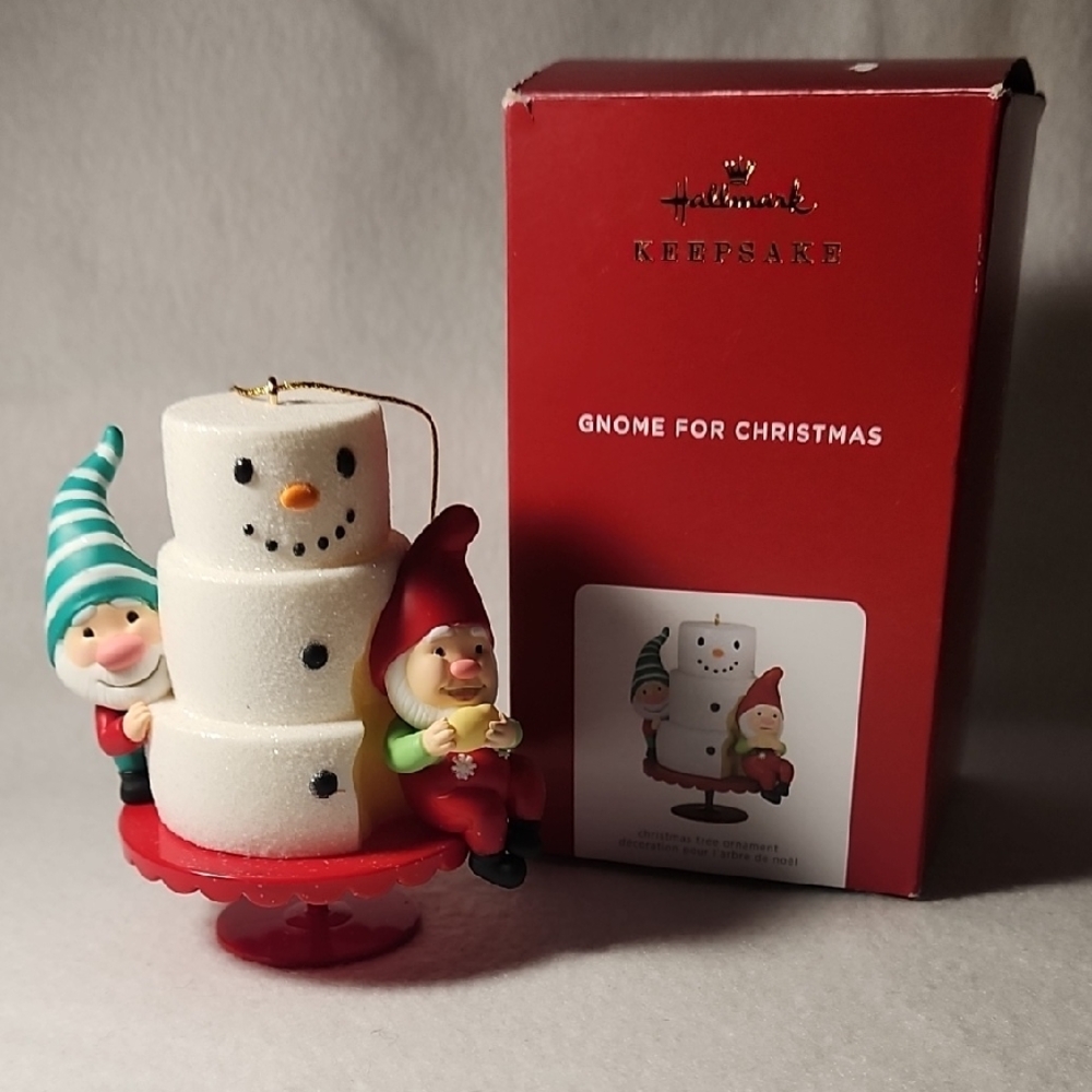 Hallmark NEW Festive Gnome and Snowman Ornament CLEARANCE